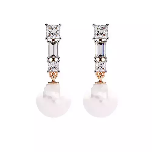 Diamond Earrings 360 animation renders 3dm stl details 3D print model