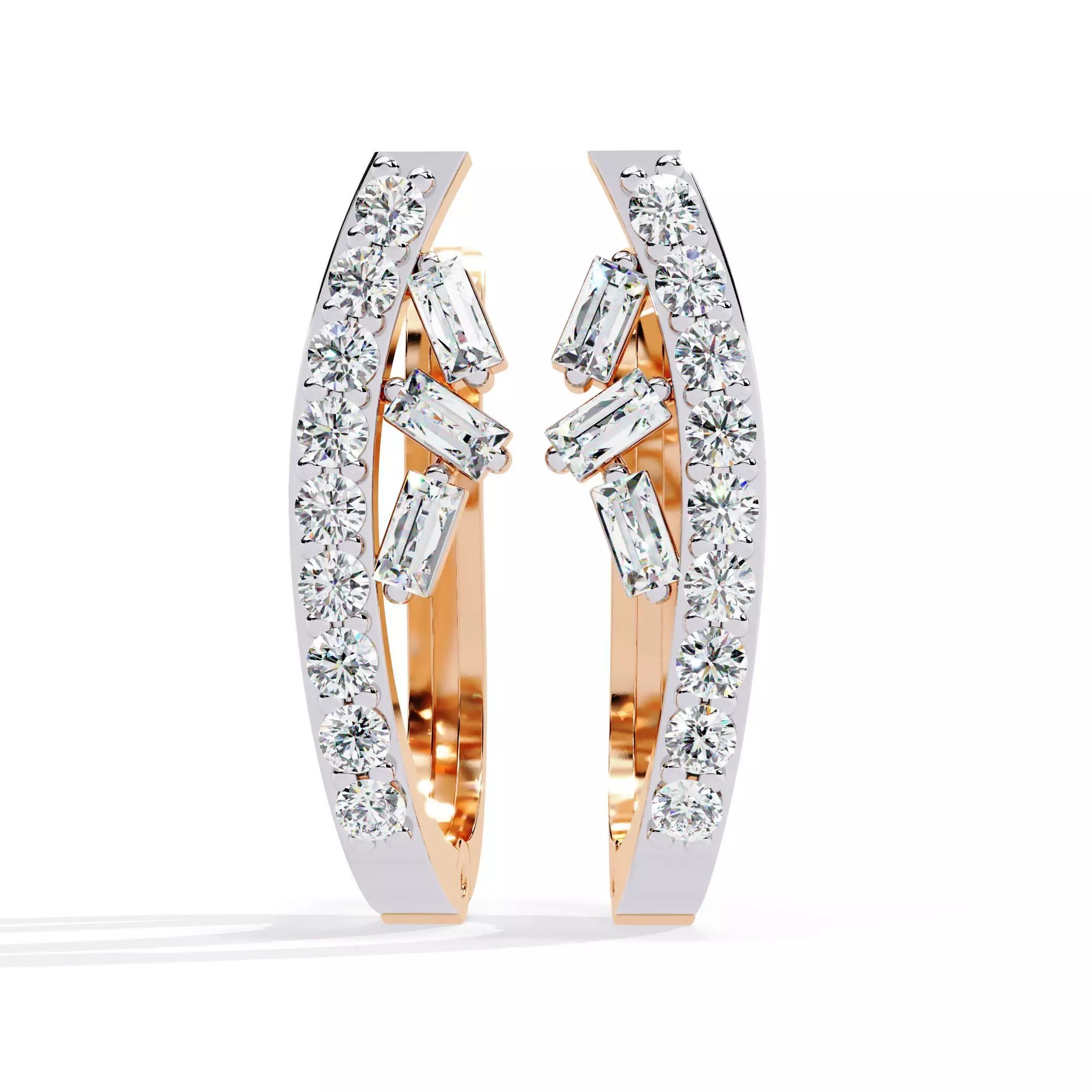 Diamond Studs Earrings 360 animation renders 3dm stl details 3D print model