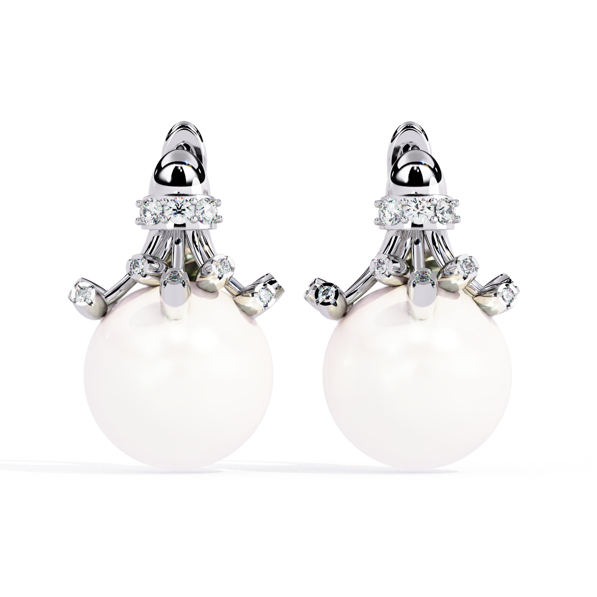 Diamond  Earrings 360 animation renders 3dm stl details 3D print model_2