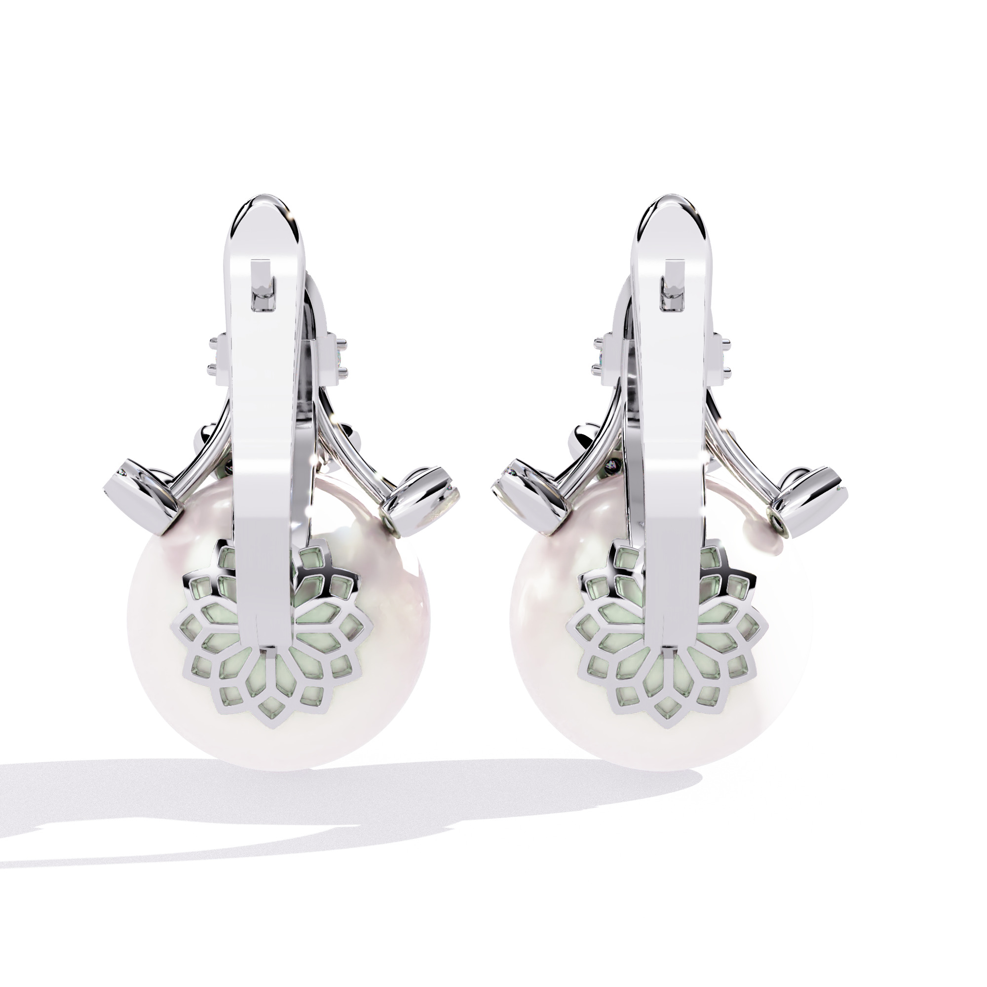 Diamond  Earrings 360 animation renders 3dm stl details 3D print model_12