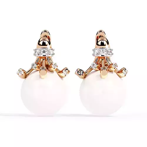 Diamond  Earrings 360 animation renders 3dm stl details 3D print model