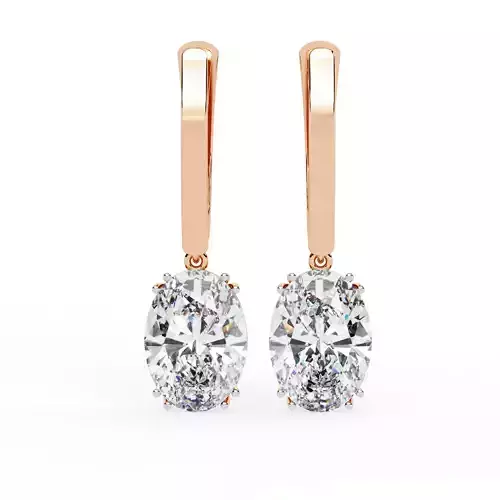 Diamond Huggies Earrings 360 animation renders 3dm stl details 3D print model