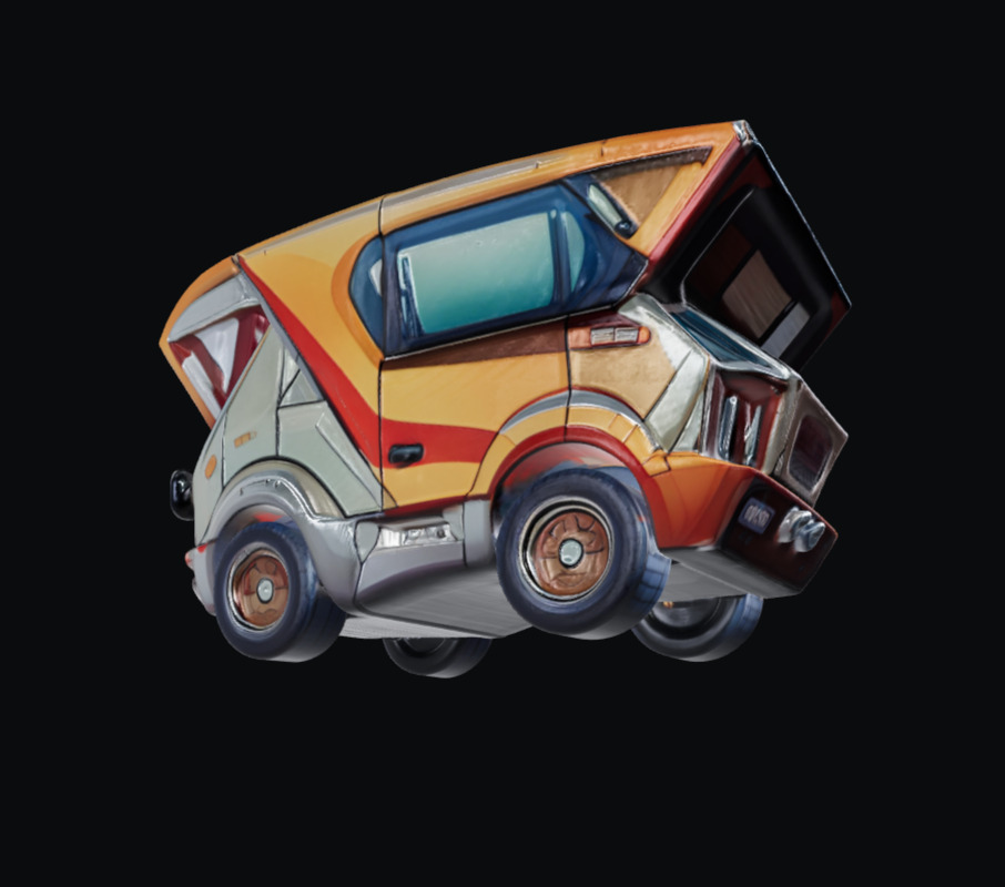 COOL CARS SolarRover no1 Collectable Model these WHEELS are HOT Low-poly 3D model_4