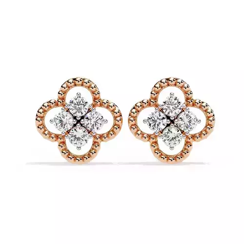 Diamond Studs Earrings 360 animation renders 3dm stl details 3D print model
