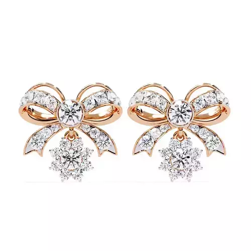 Diamond Studs Earrings 360 animation renders 3dm stl details