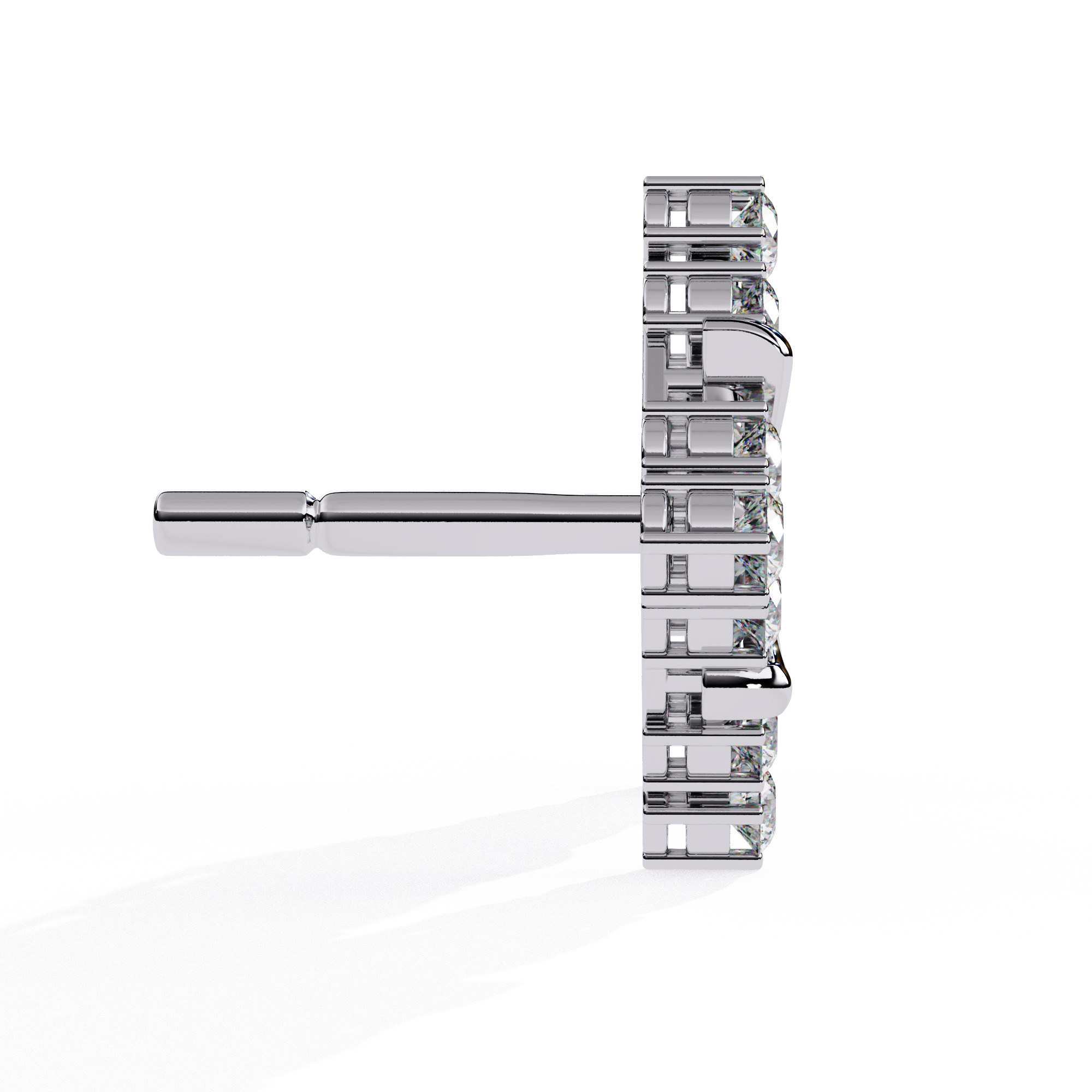 Diamond Studs Earrings 360 animation renders 3dm stl details 3D print model_14