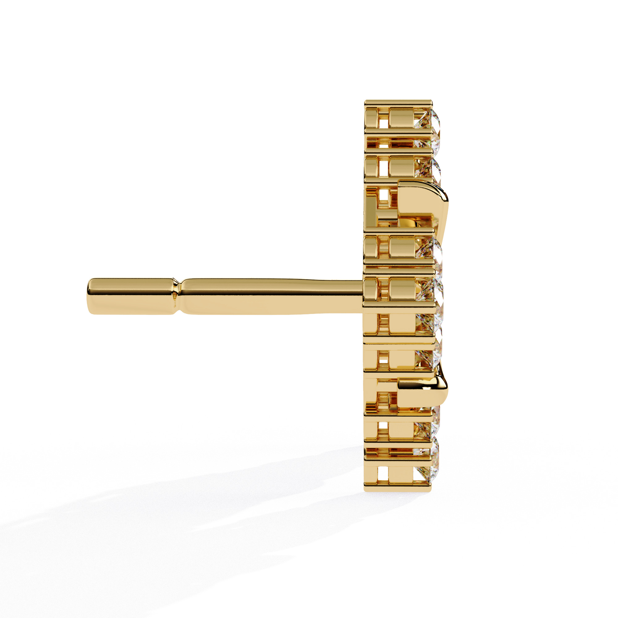 Diamond Studs Earrings 360 animation renders 3dm stl details 3D print model_5