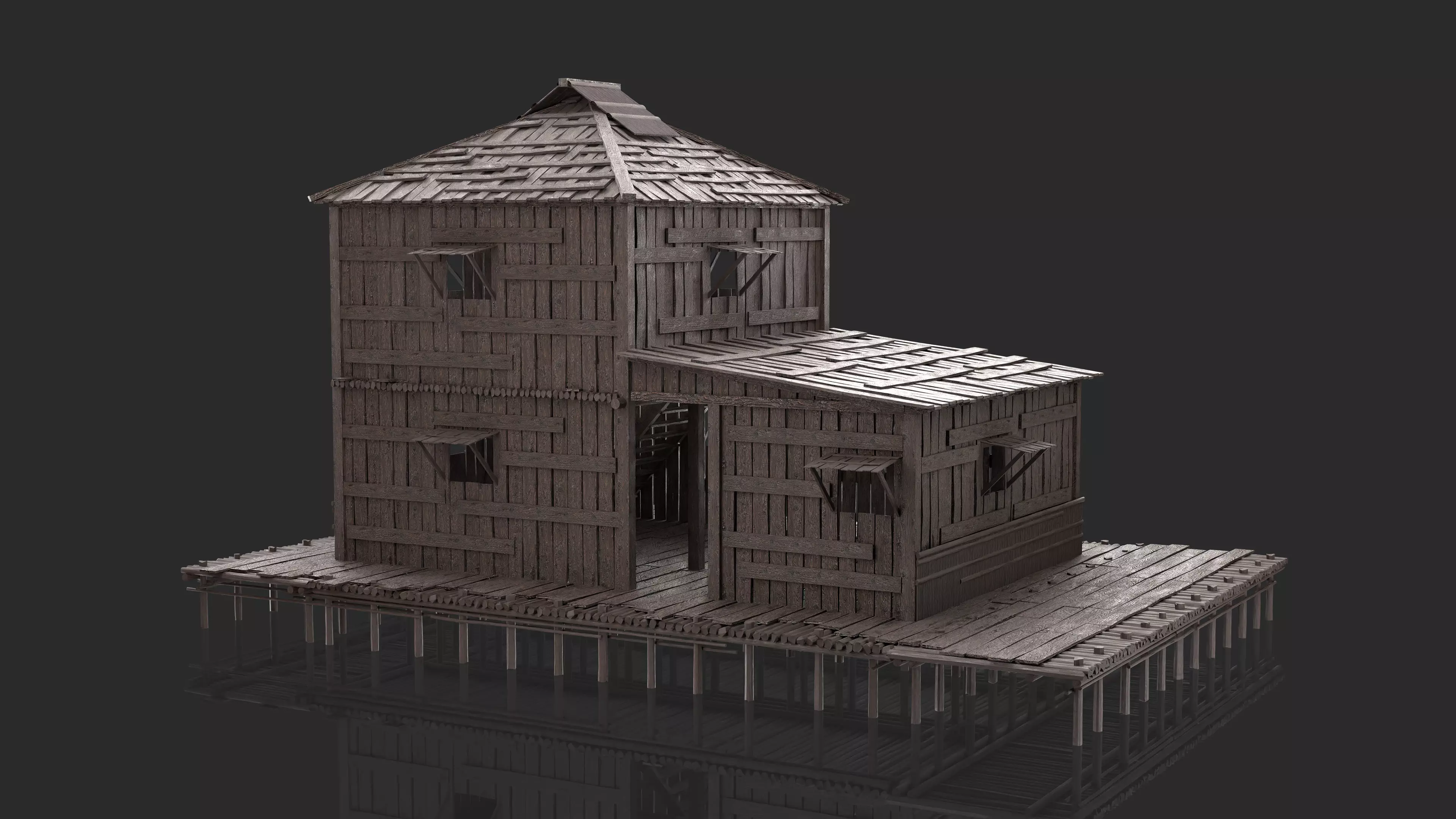 Fantasy Wooden House - Jungle Hut 4 3D model