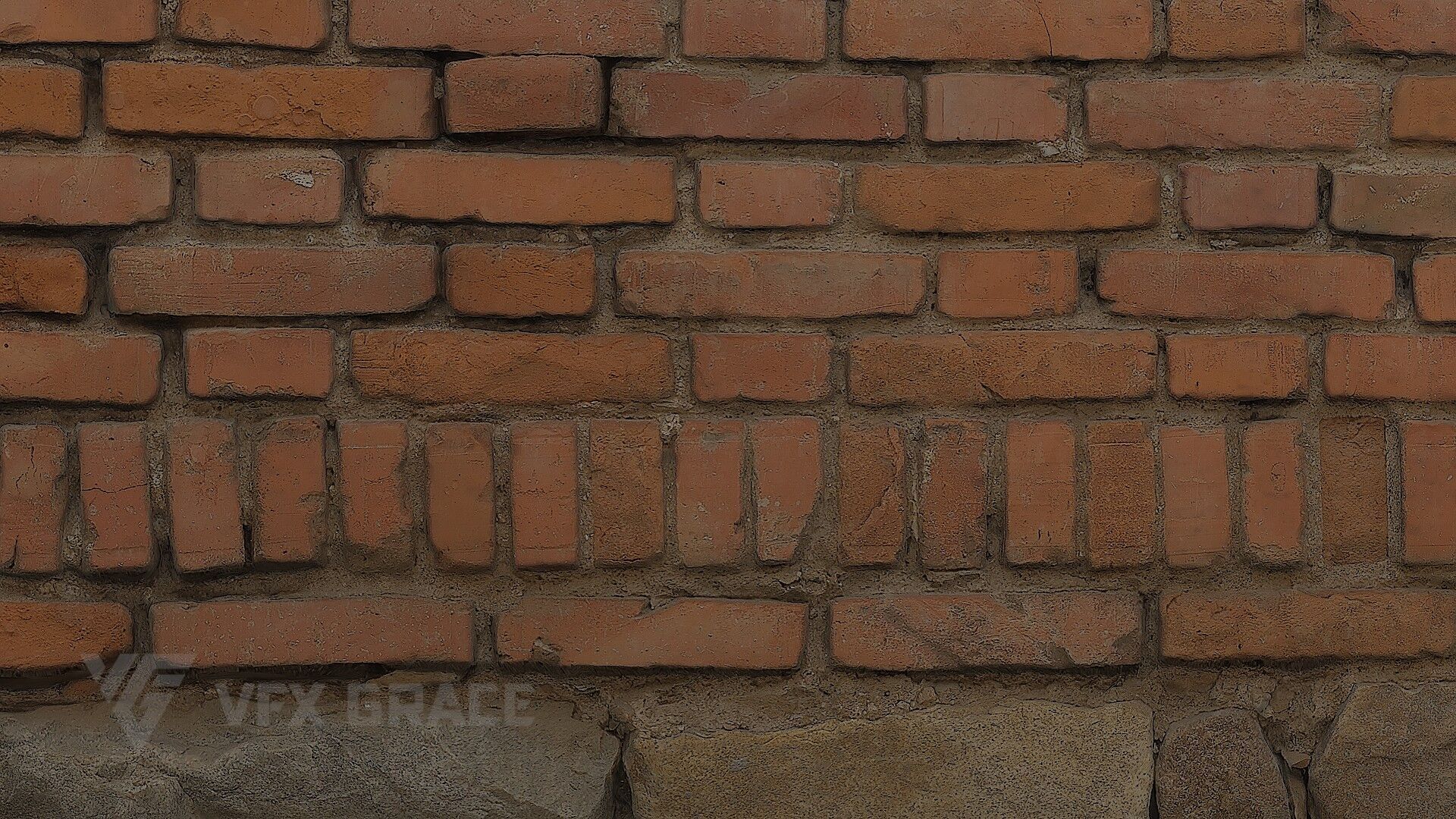 Red Brick Wall 007 3D model_4