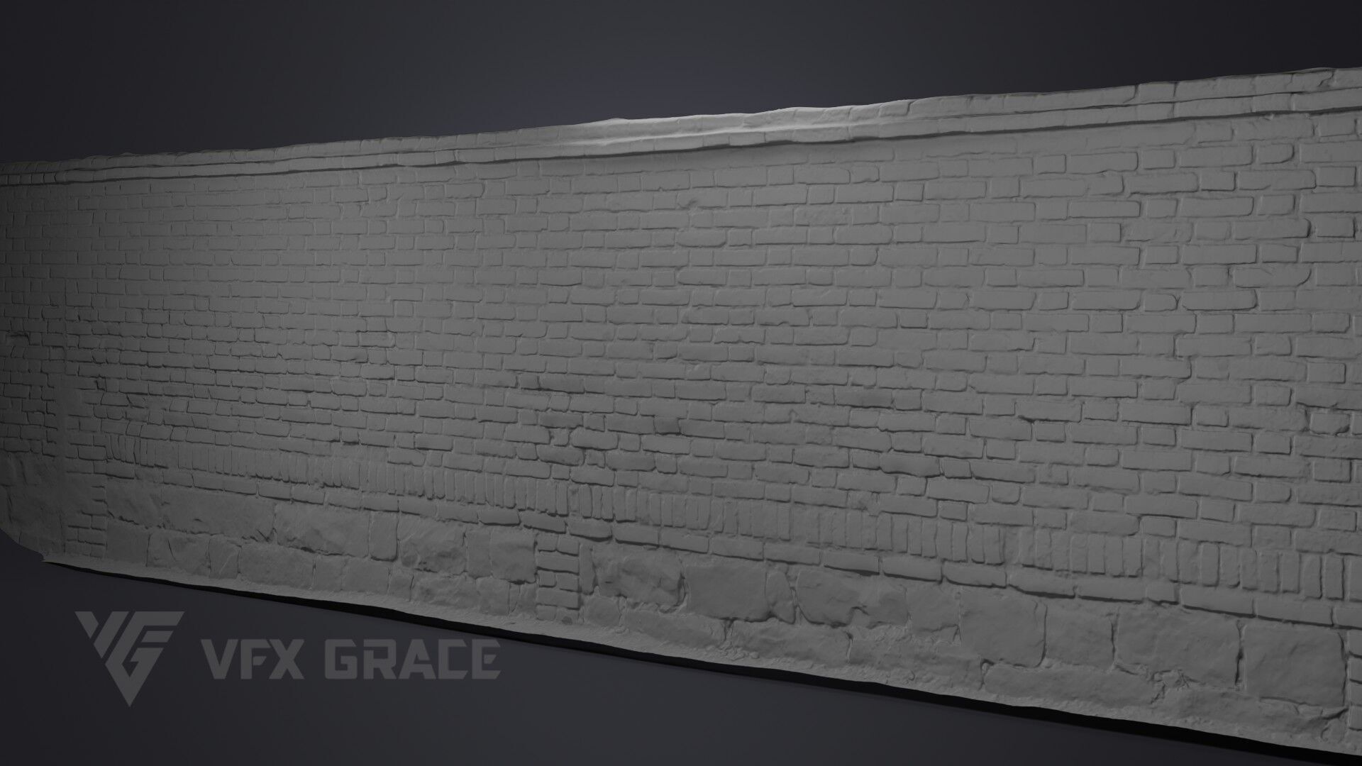 Red Brick Wall 007 3D model_7