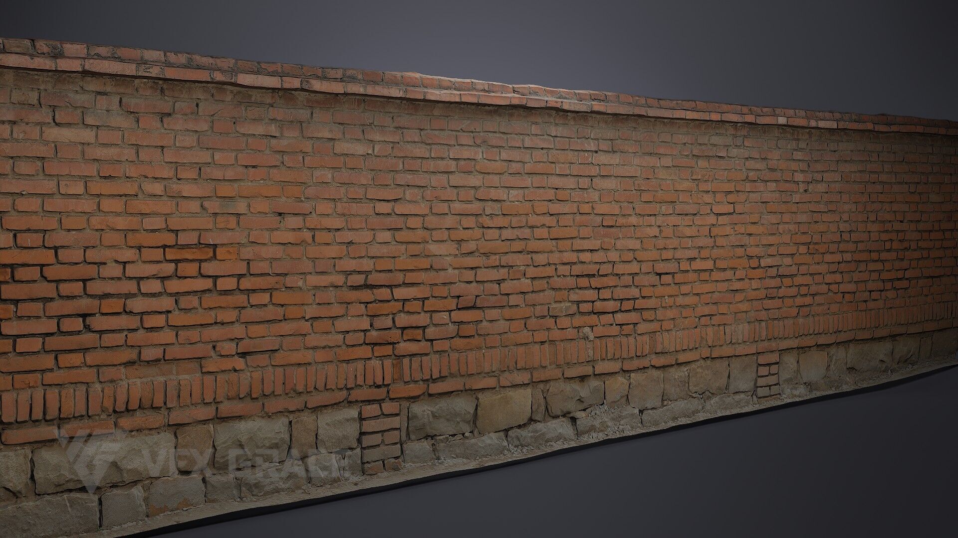 Red Brick Wall 007 3D model_2