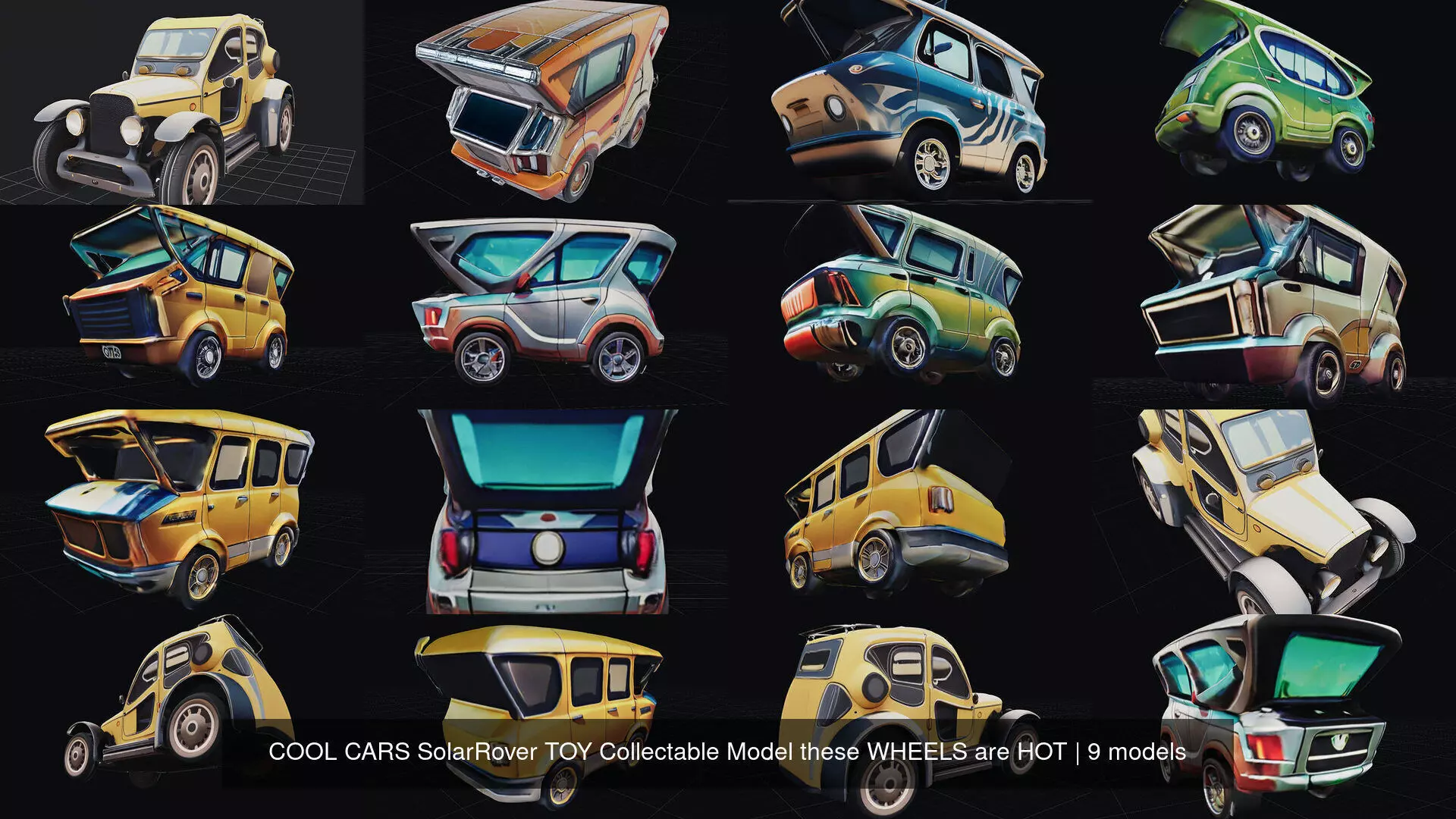 COOL CARS SolarRover TOY Collectable Model these WHEELS are HOT 3D Model Collection_0