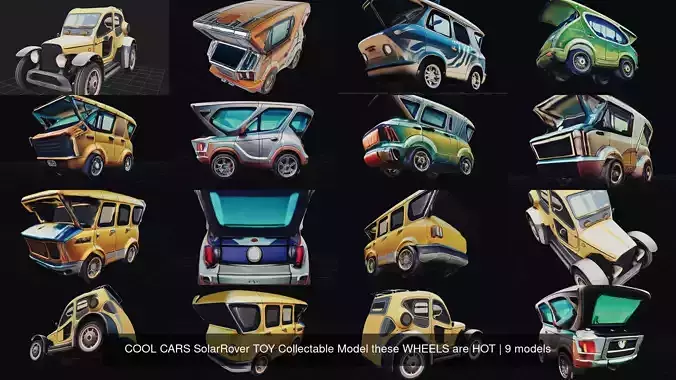 COOL CARS SolarRover TOY Collectable Model these WHEELS are HOT 3D Model Collection