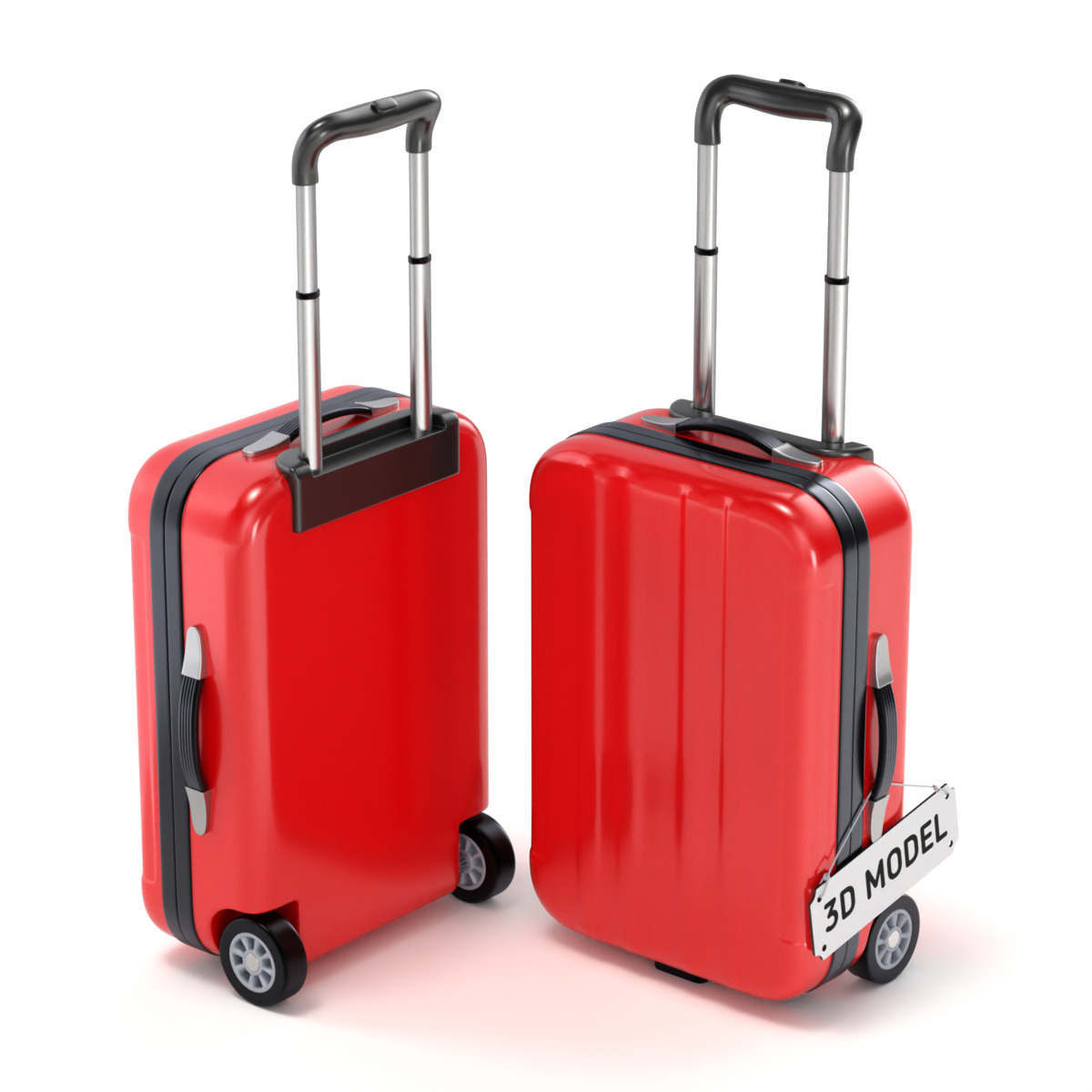 Suitcase Luggage Trolley 3D model_2