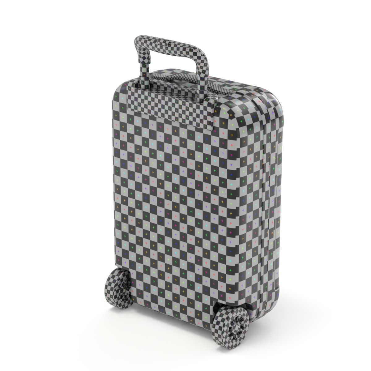 Suitcase Luggage Trolley 3D model_7