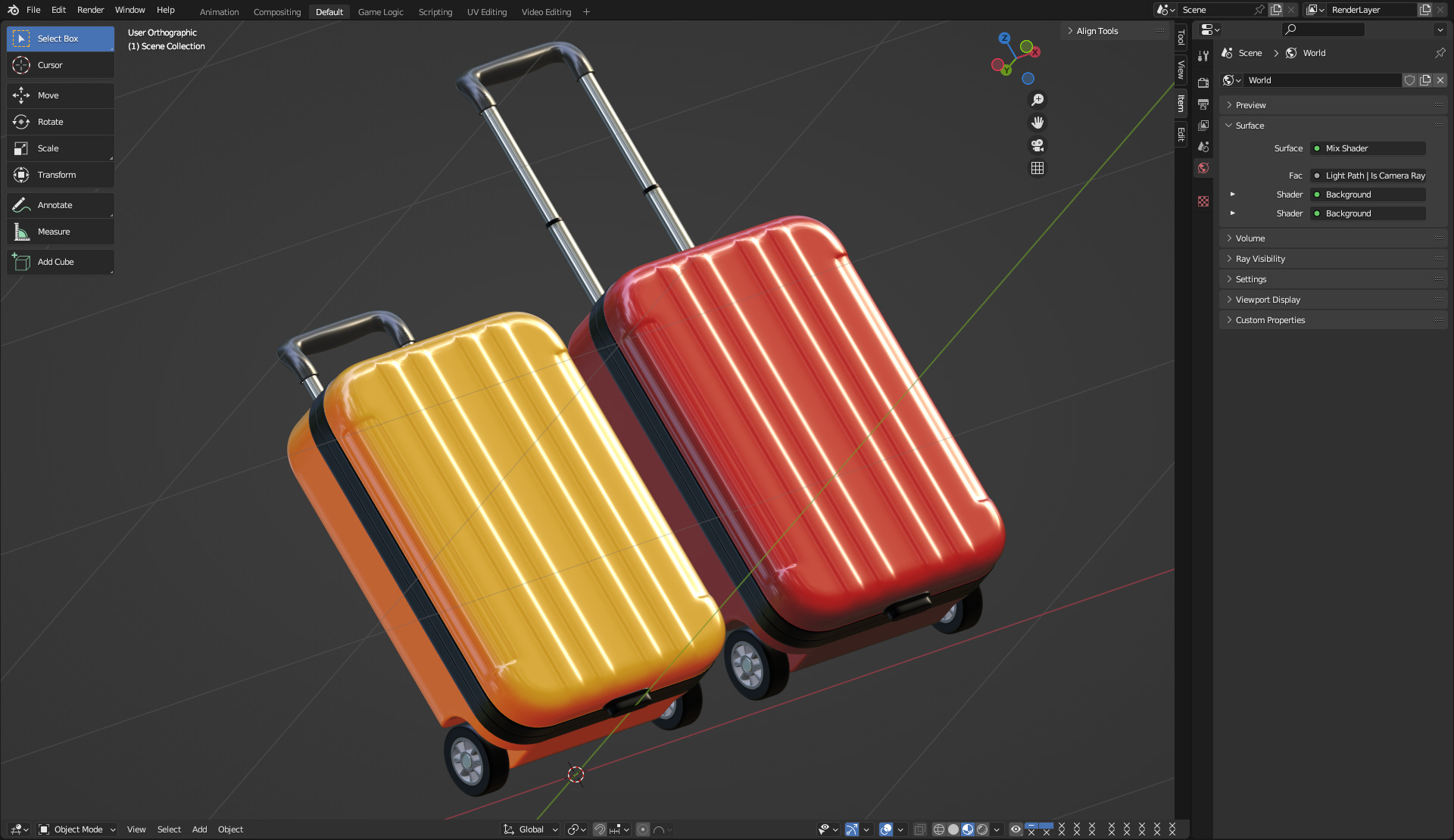 Suitcase Luggage Trolley 3D model_8