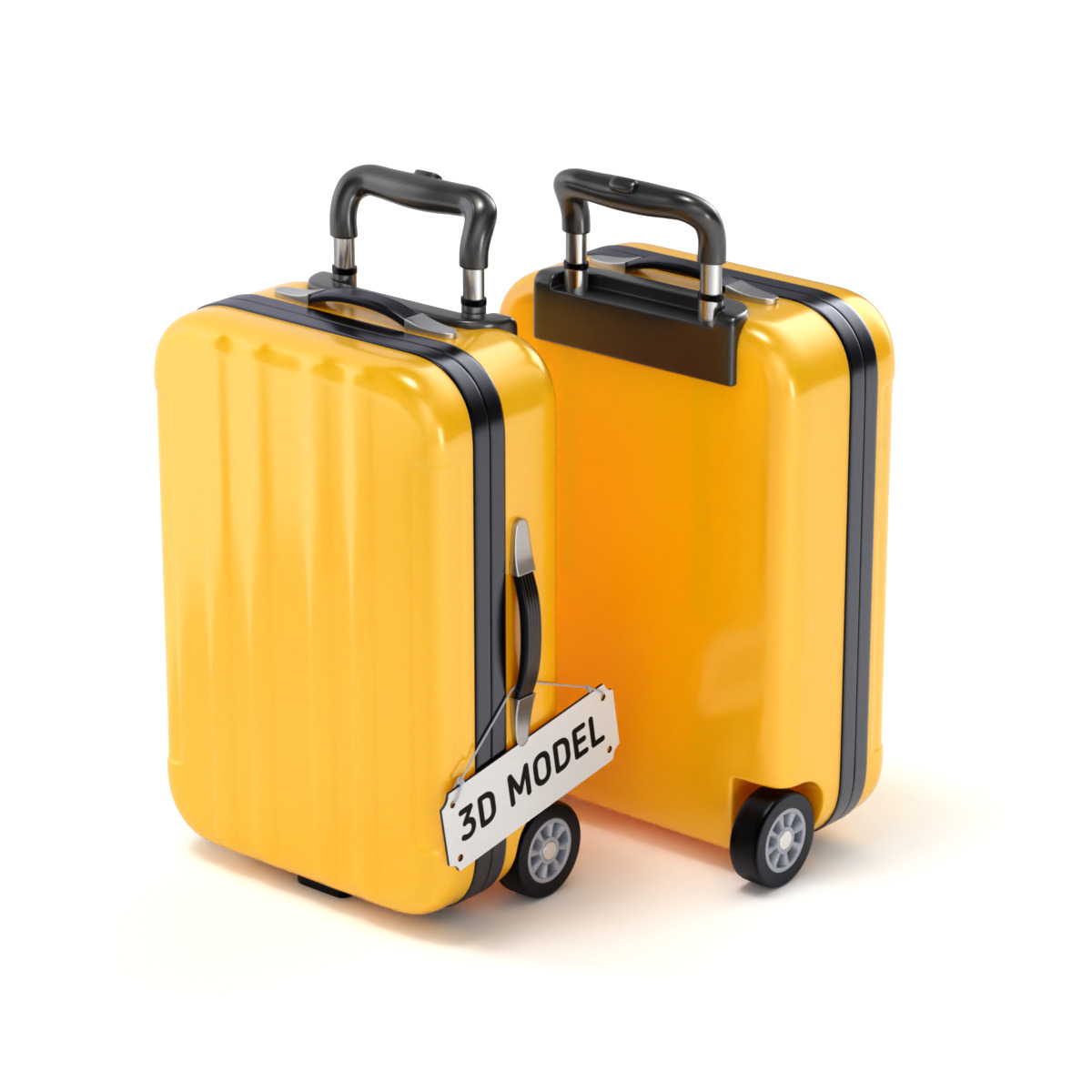 Suitcase Luggage Trolley 3D model_1