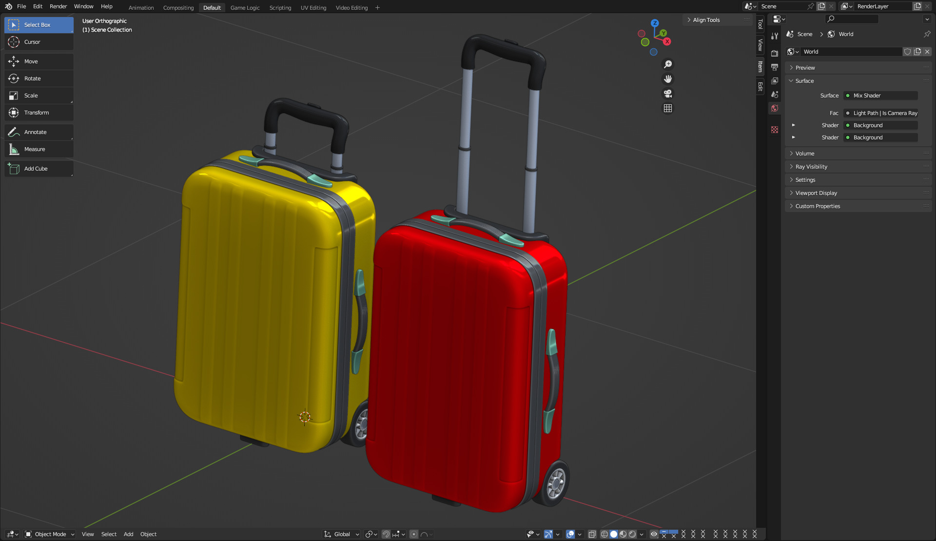 Suitcase Luggage Trolley 3D model_9