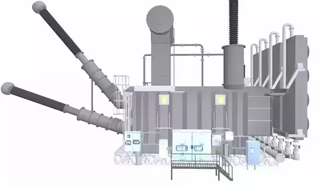 Converter Transformer Delta Low-poly 3D model