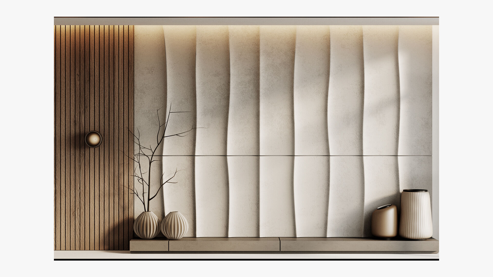 Wall Panels set 3D model_4