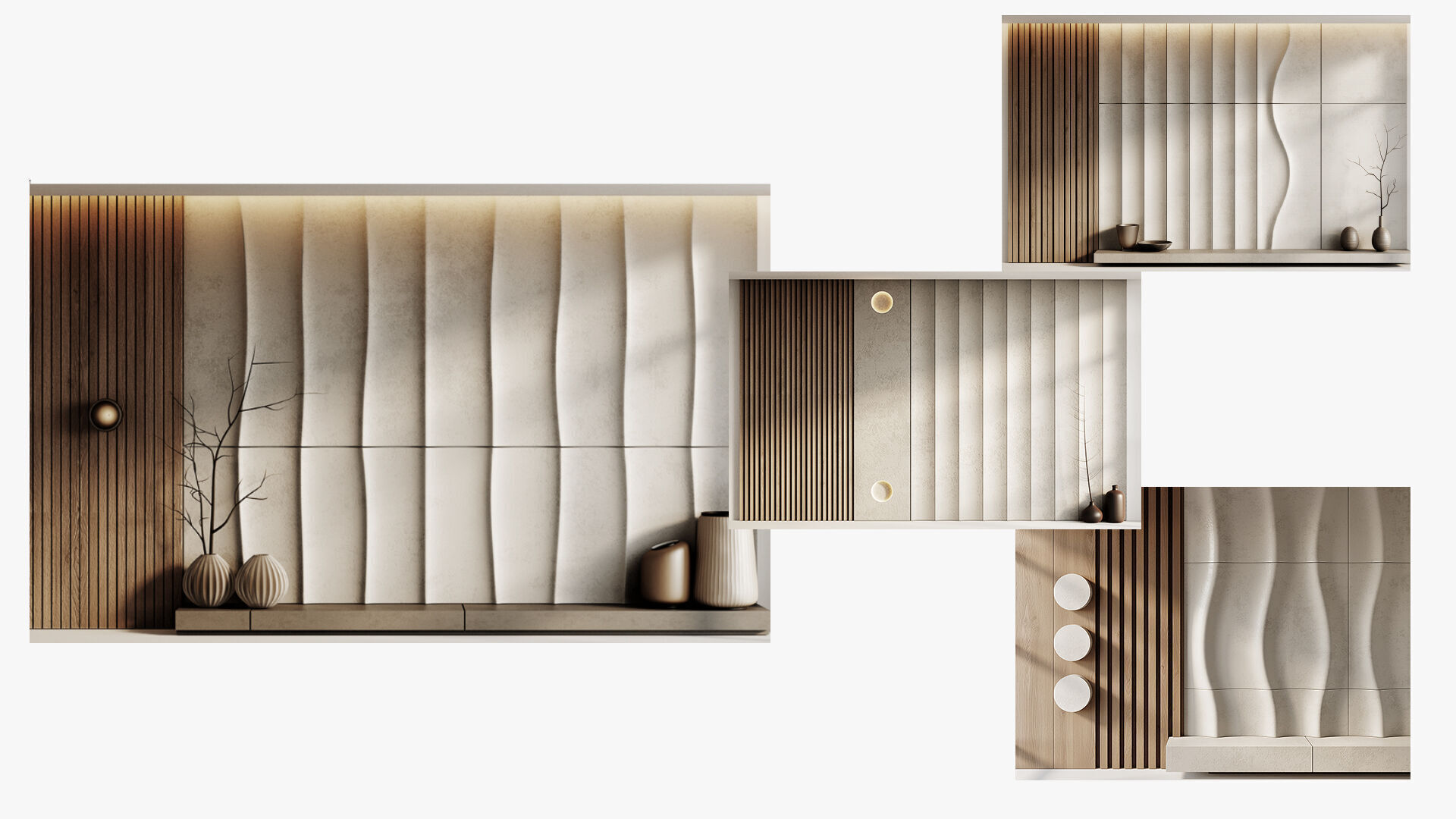 Wall Panels set 3D model_1