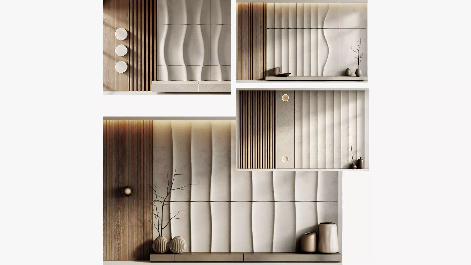 Wall Panels set 3D model_0