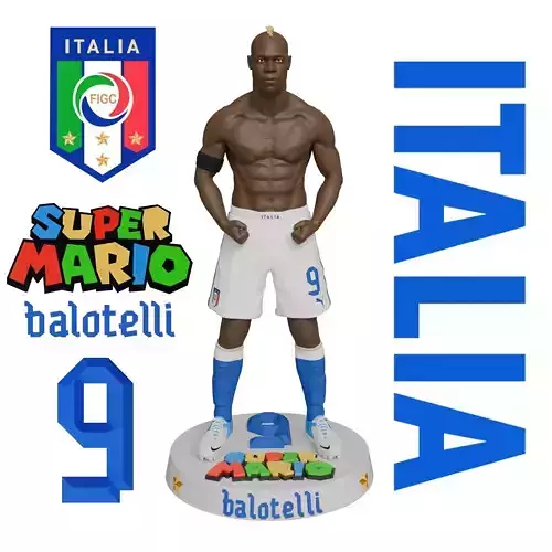 Super Mario Balotelli 3D Printable Statue