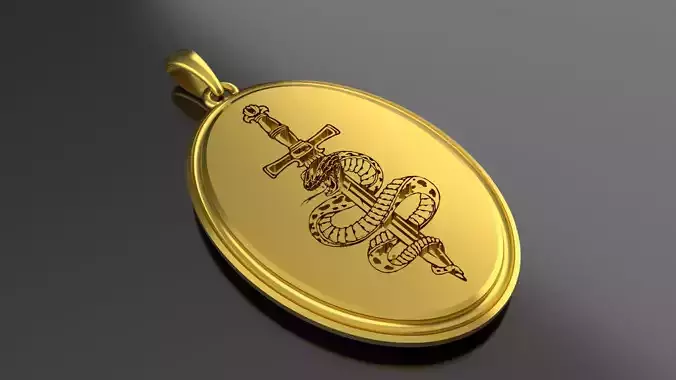 snake and sword pendant