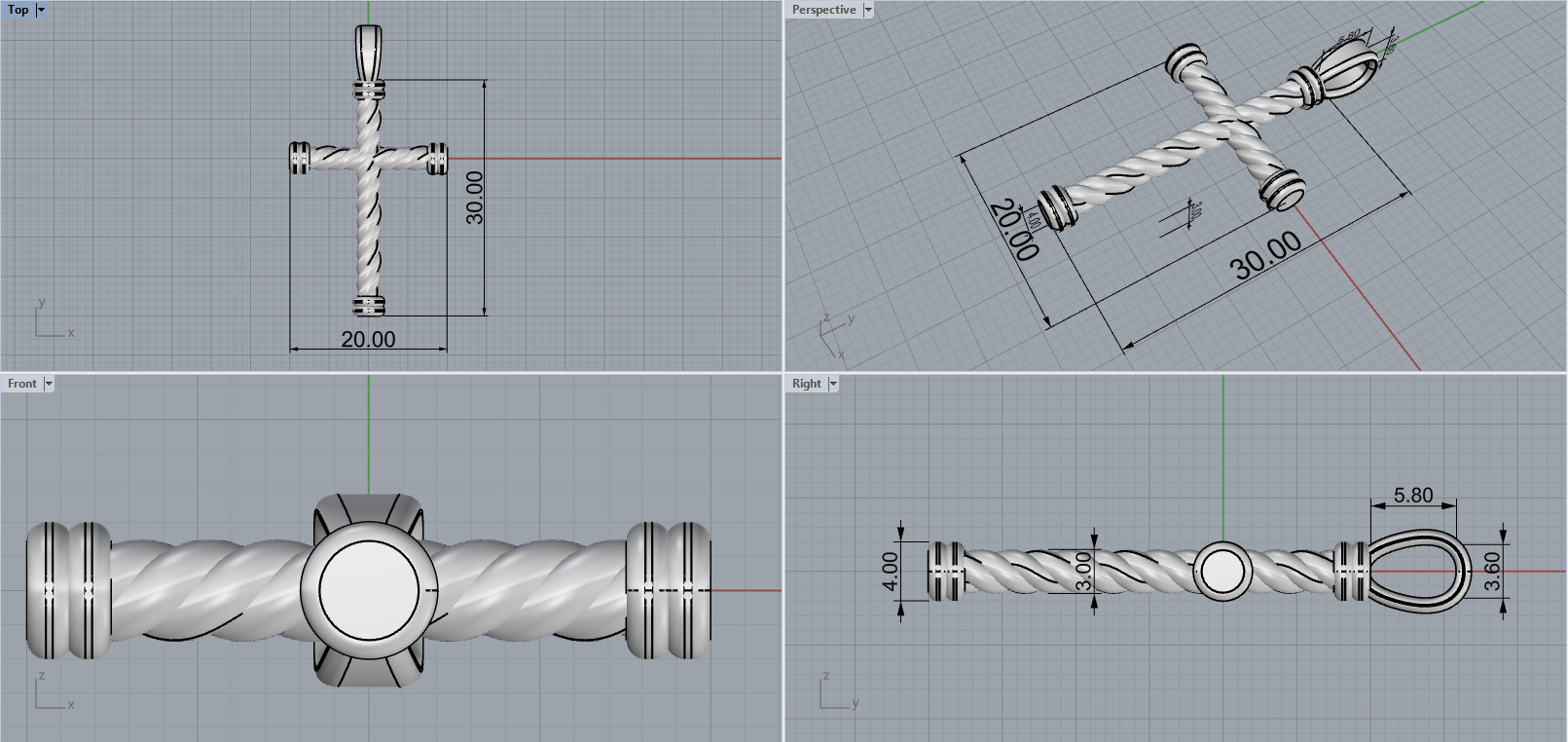 rope cross model 693 3D print model_3