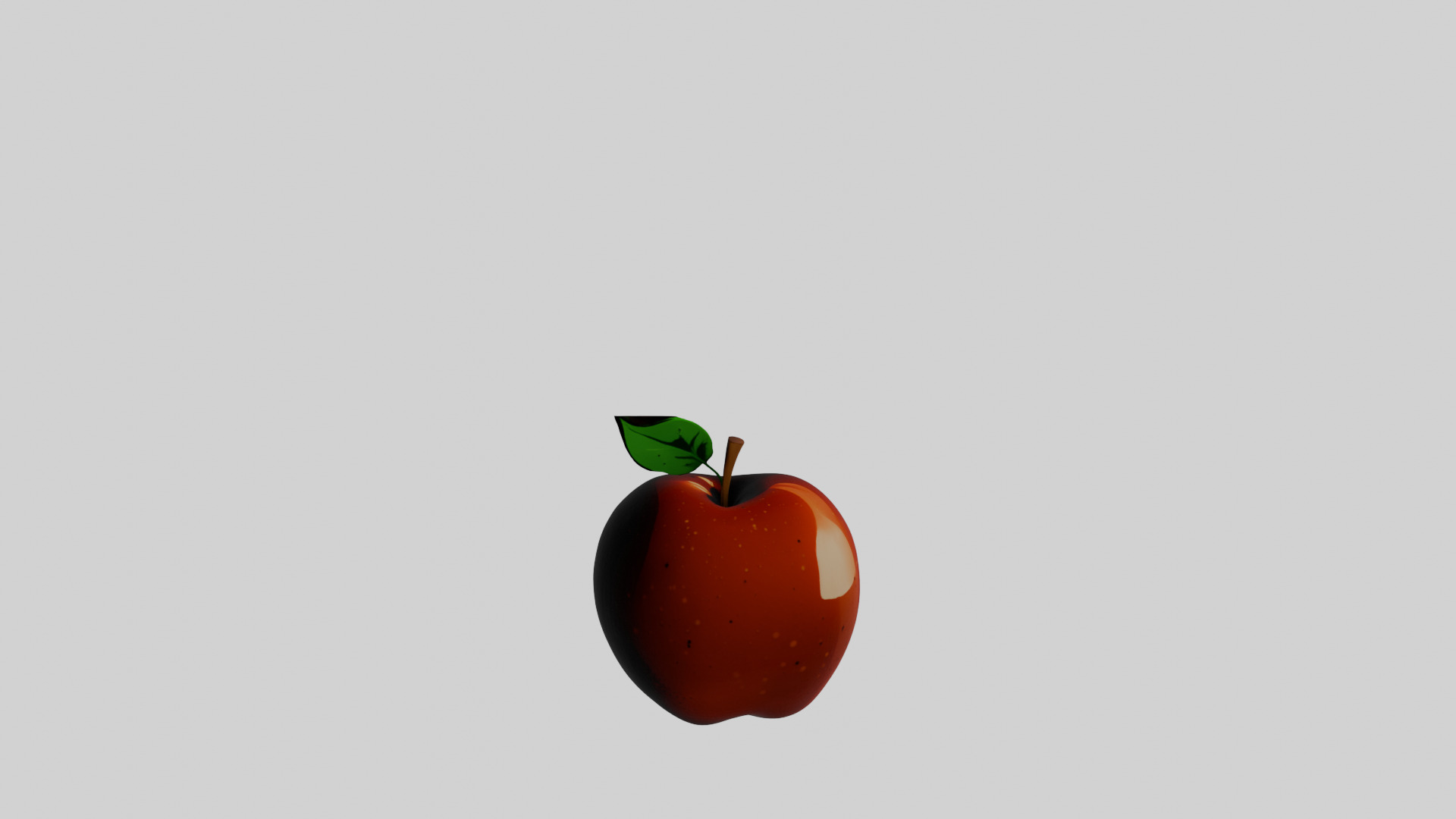 Cartoon Red Apple 3D model_1