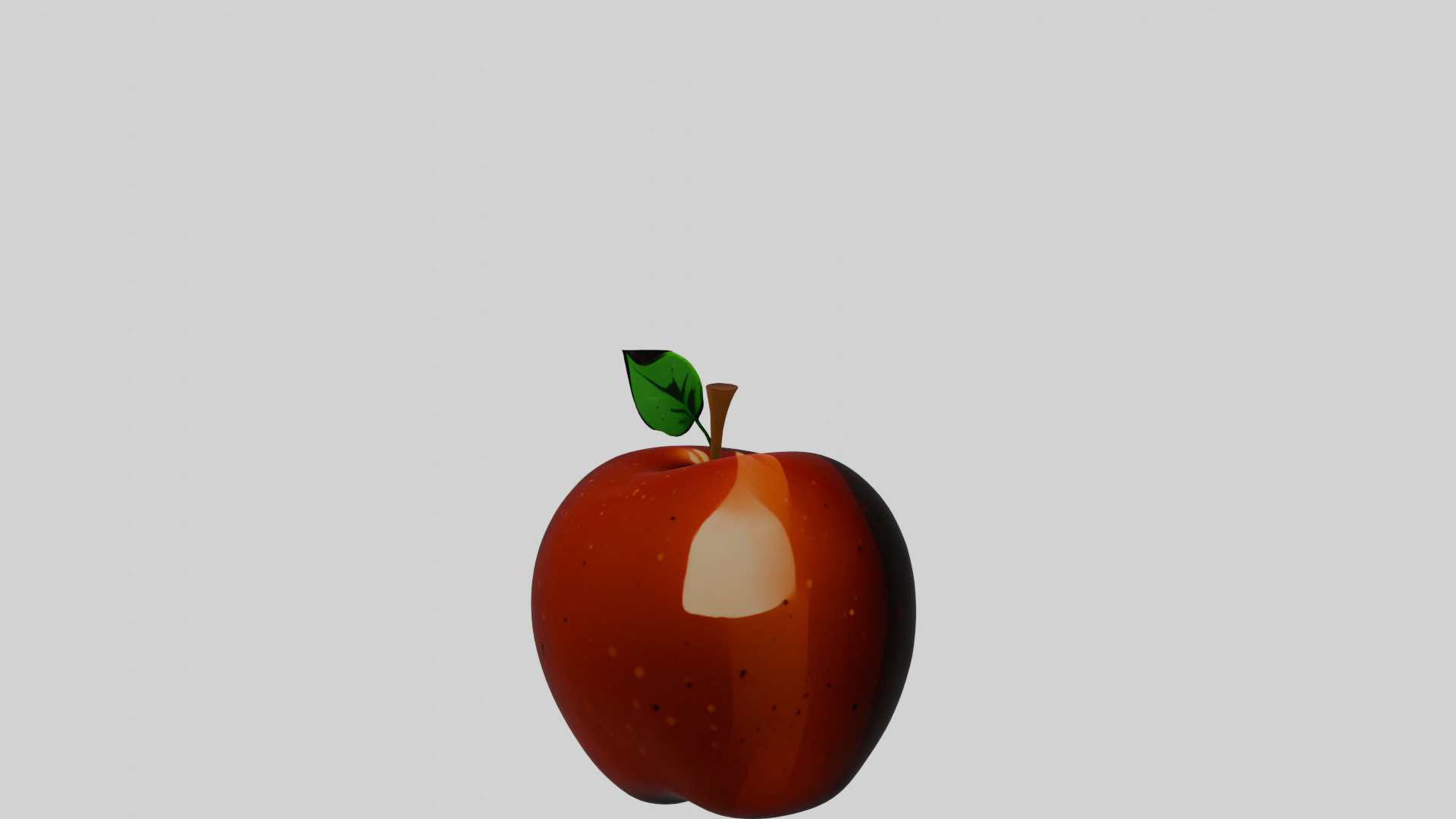 Cartoon Red Apple 3D model_2