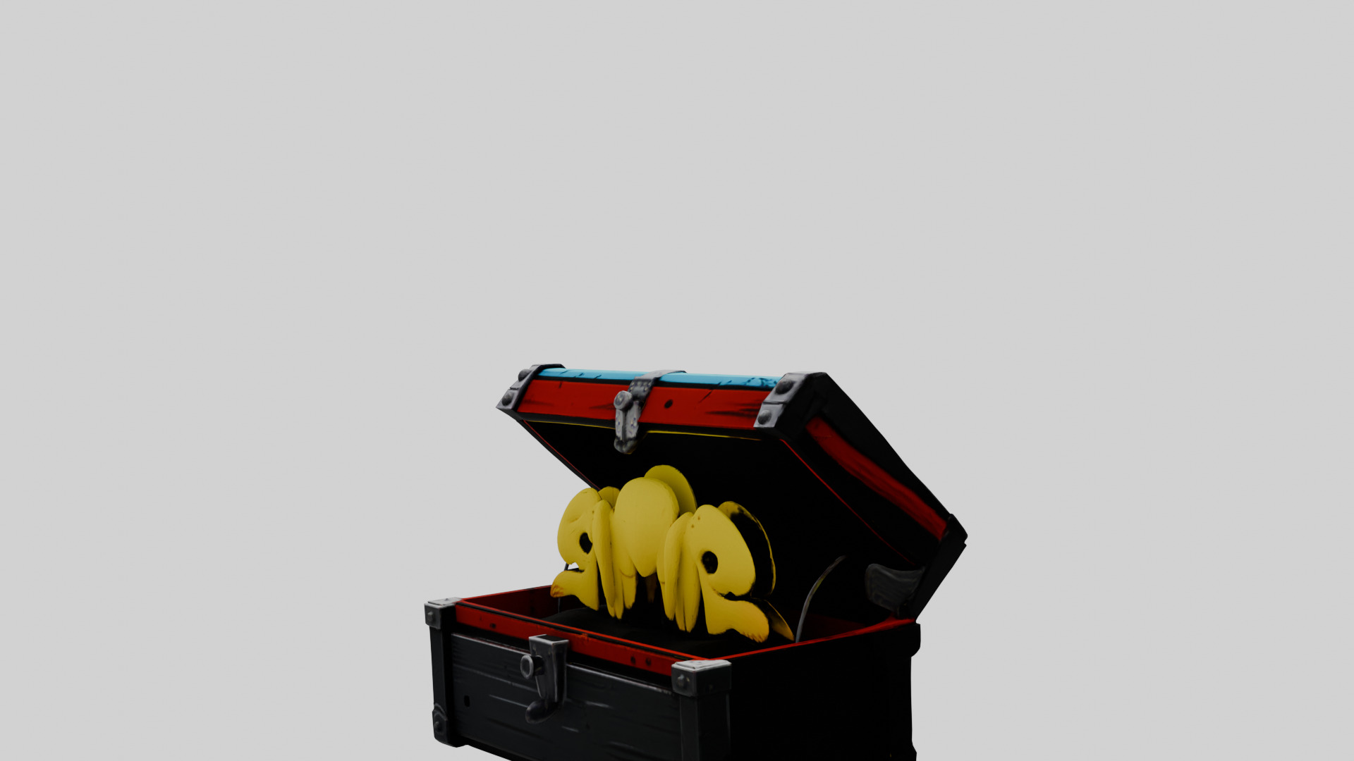 Cartoon Chest 3D model_2