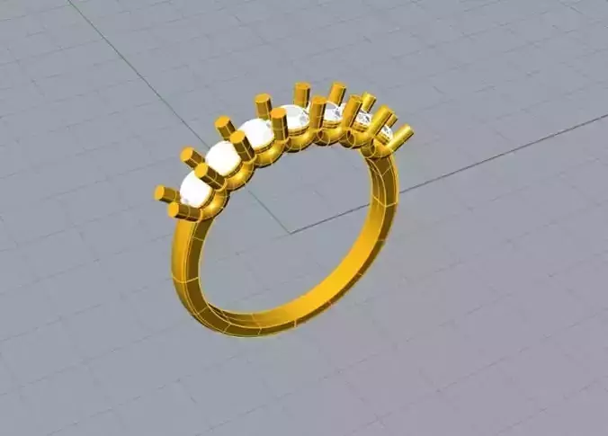 7 stones U-shape ring