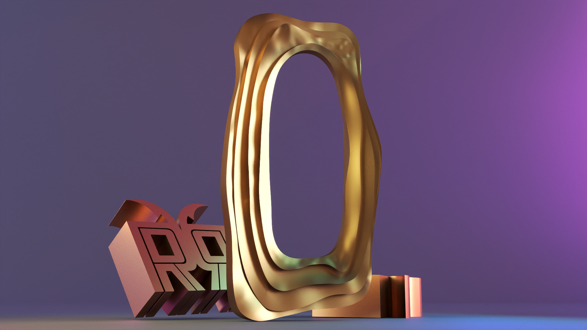 Modern Flow Mirror Frame 3D print model_11