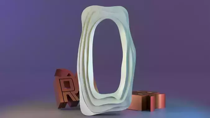 Modern Flow Mirror Frame 3D print model