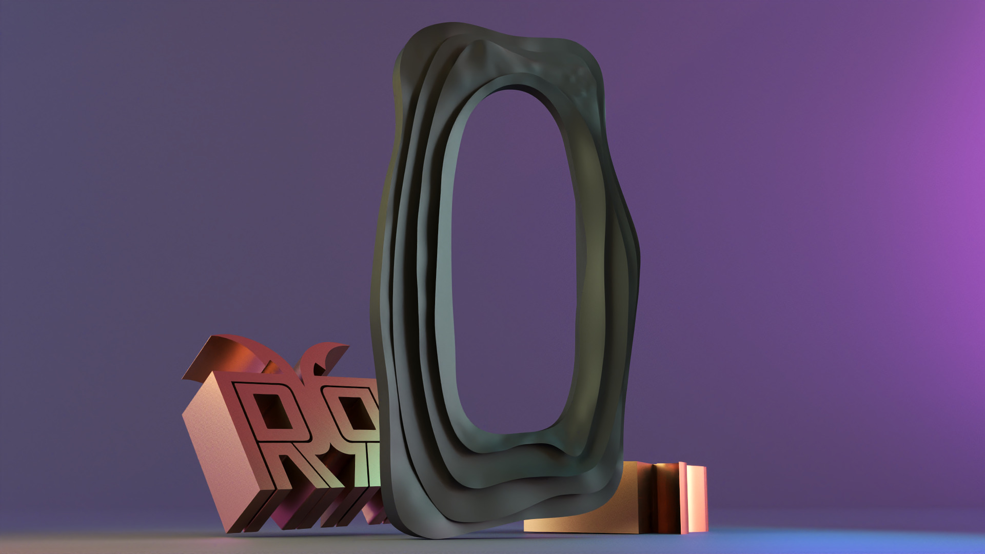 Modern Flow Mirror Frame 3D print model_10