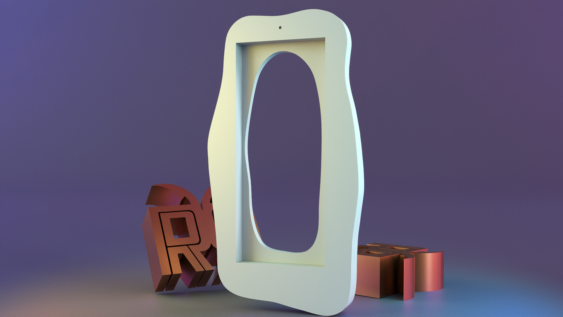 Modern Flow Mirror Frame 3D print model_1