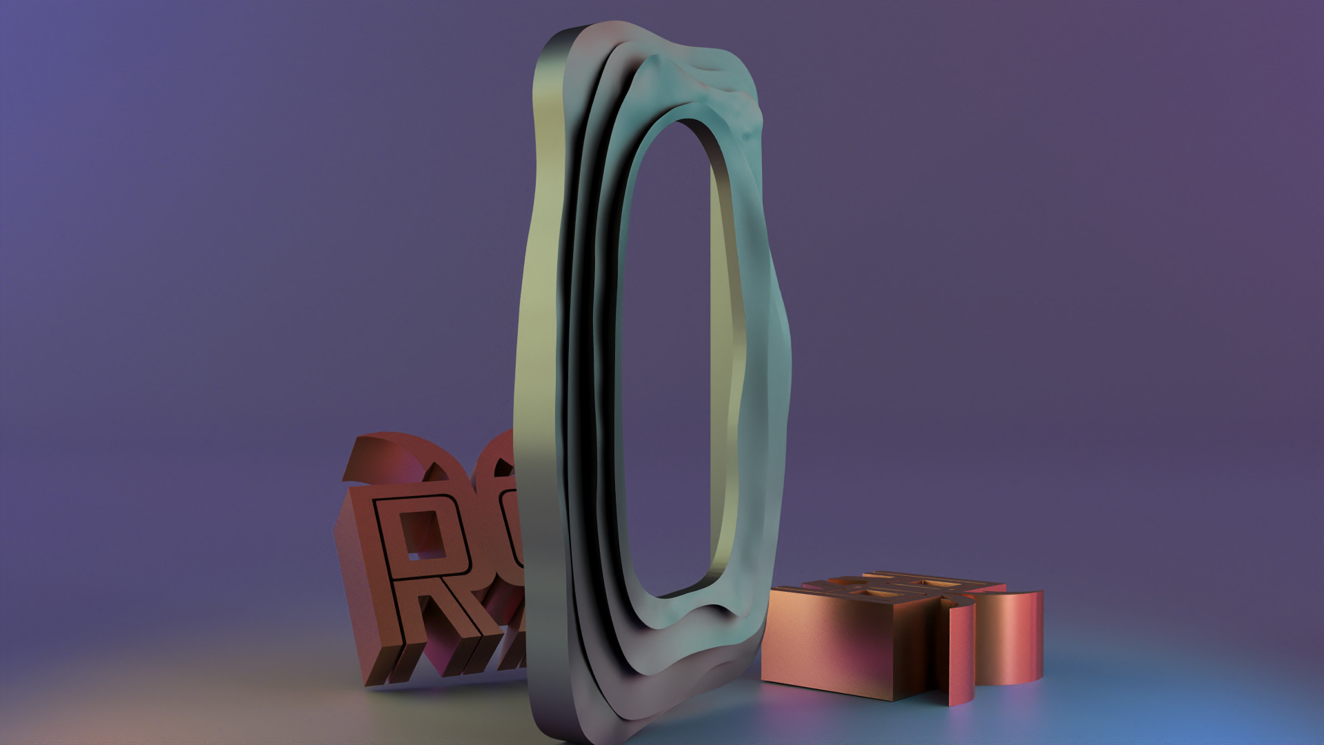 Modern Flow Mirror Frame 3D print model_9