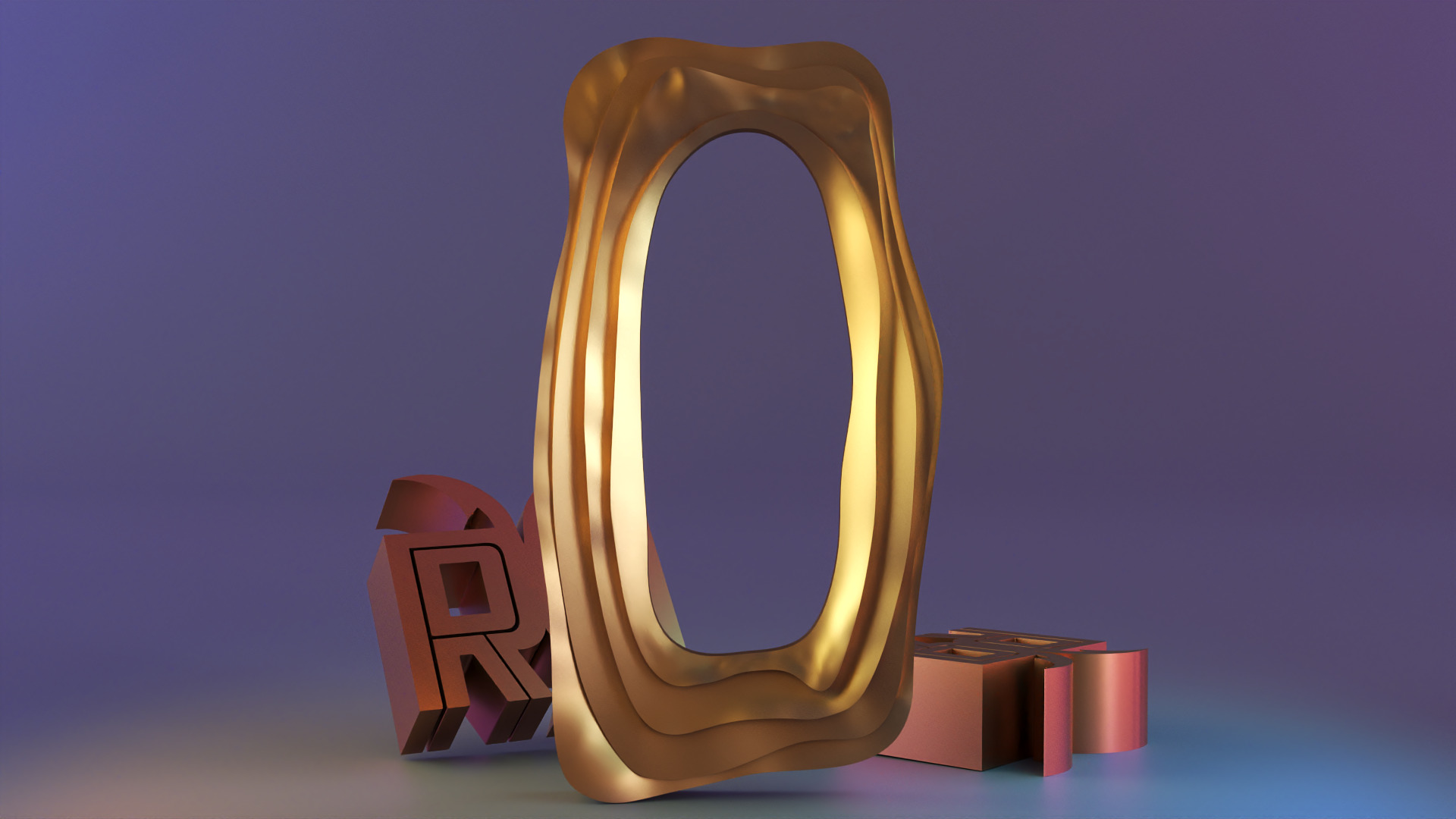Modern Flow Mirror Frame 3D print model_8