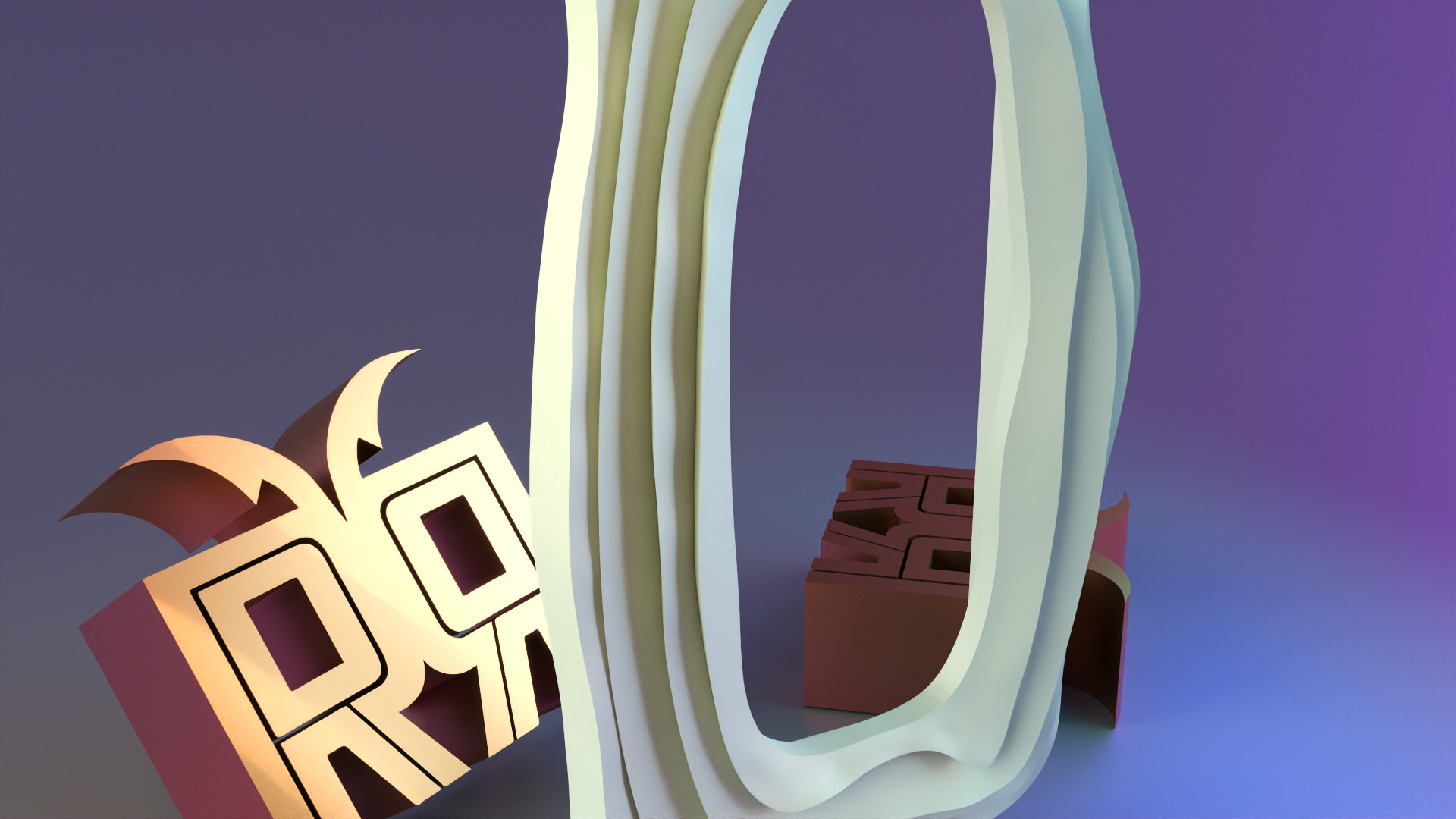 Modern Flow Mirror Frame 3D print model_7