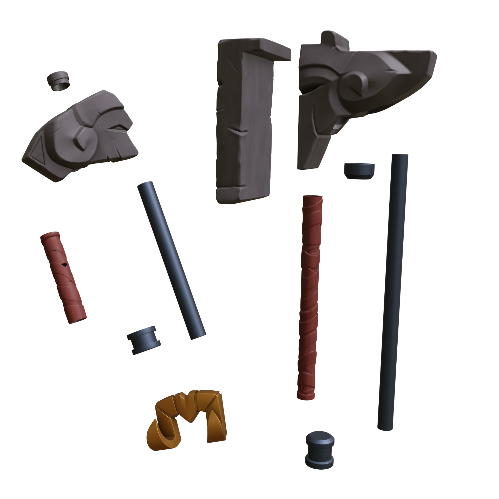 Ornn horns weapon hammer anvil cosplay 3D print model_10