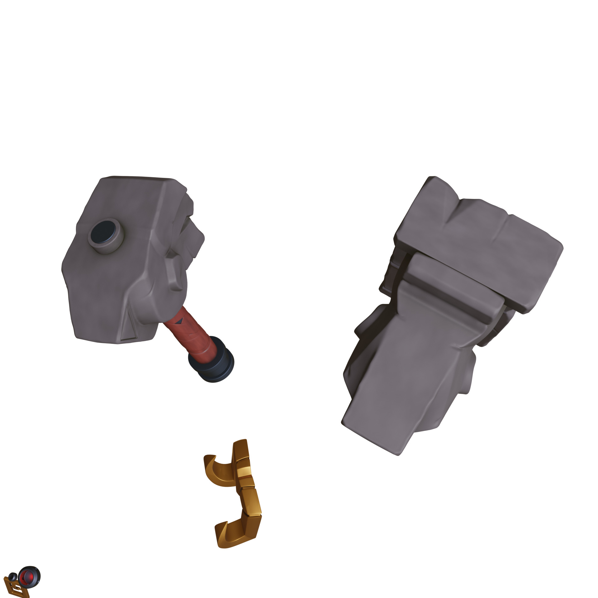 Ornn horns weapon hammer anvil cosplay 3D print model_8