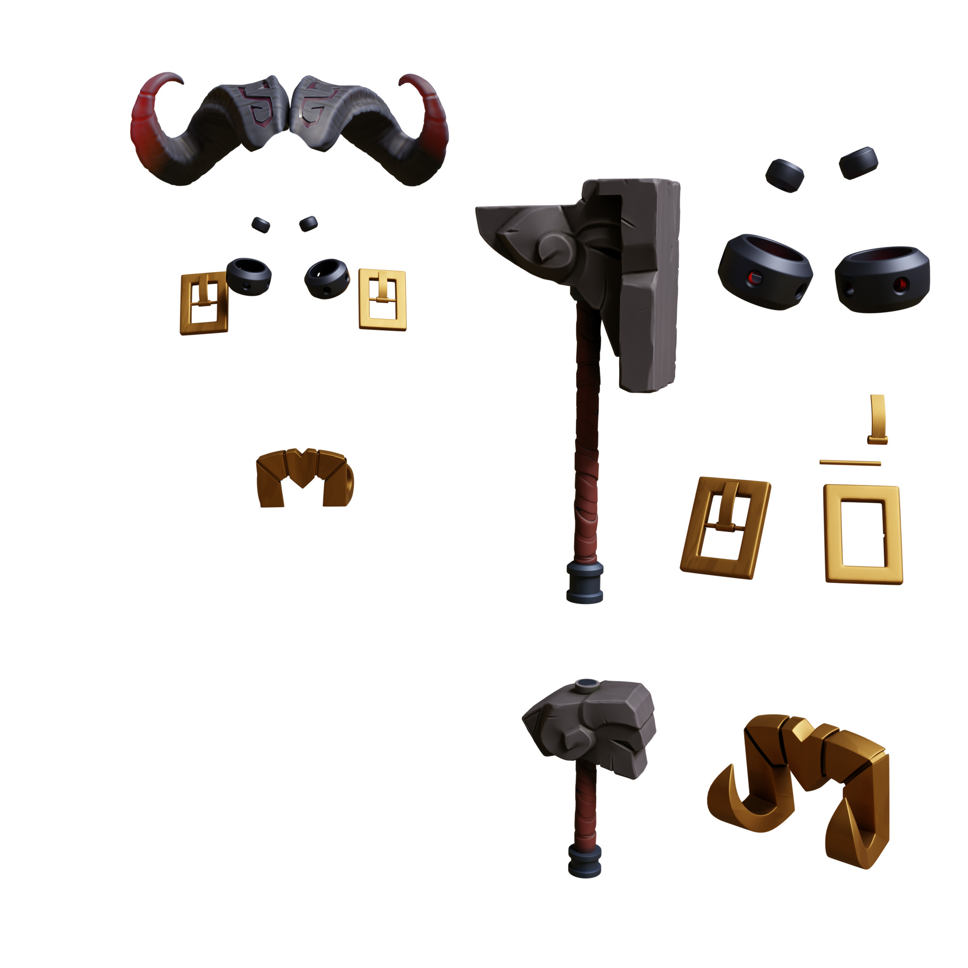 Ornn horns weapon hammer anvil cosplay 3D print model_19