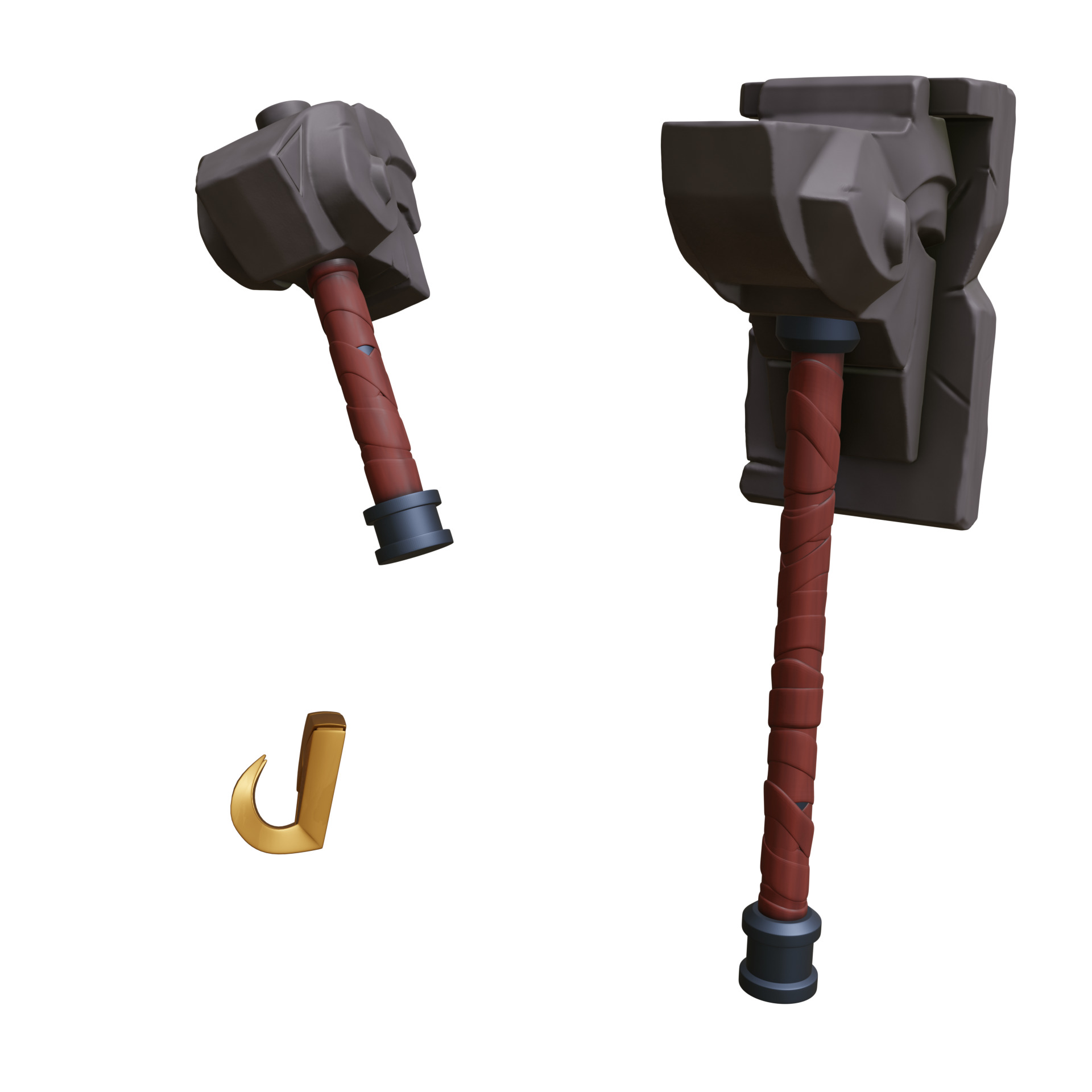 Ornn horns weapon hammer anvil cosplay 3D print model_6