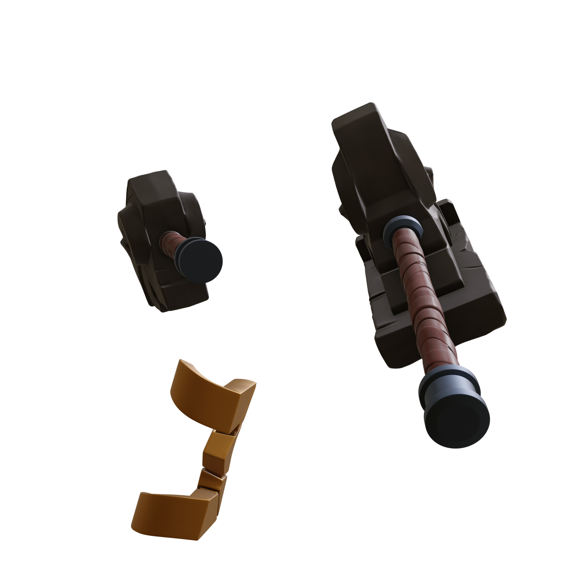 Ornn horns weapon hammer anvil cosplay 3D print model_5