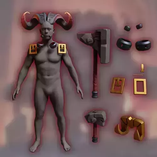 Ornn horns weapon hammer anvil cosplay 3D print model
