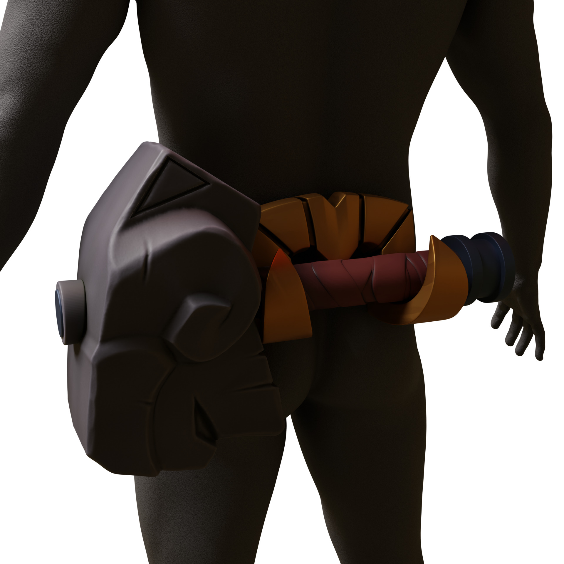 Ornn horns weapon hammer anvil cosplay 3D print model_29