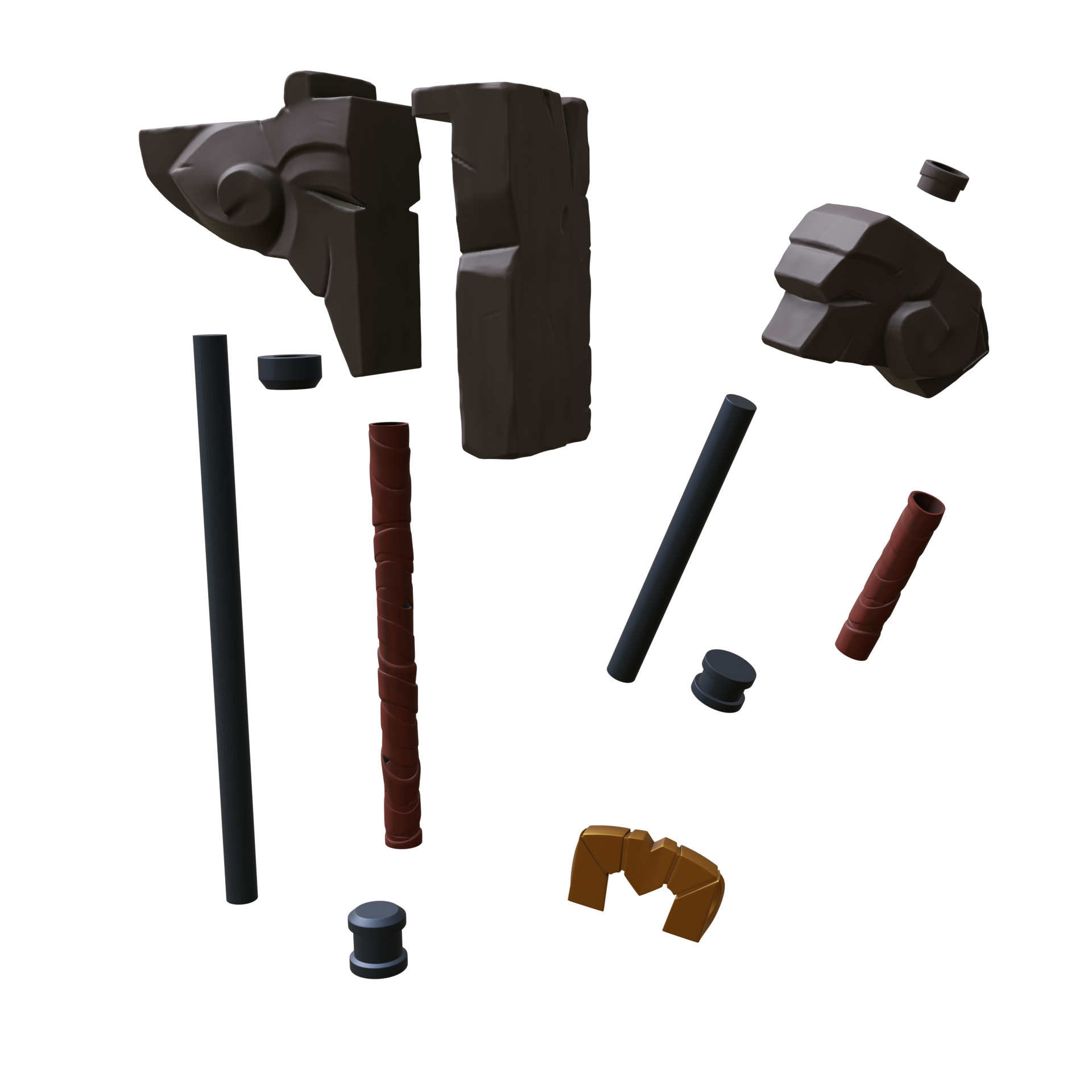 Ornn horns weapon hammer anvil cosplay 3D print model_7