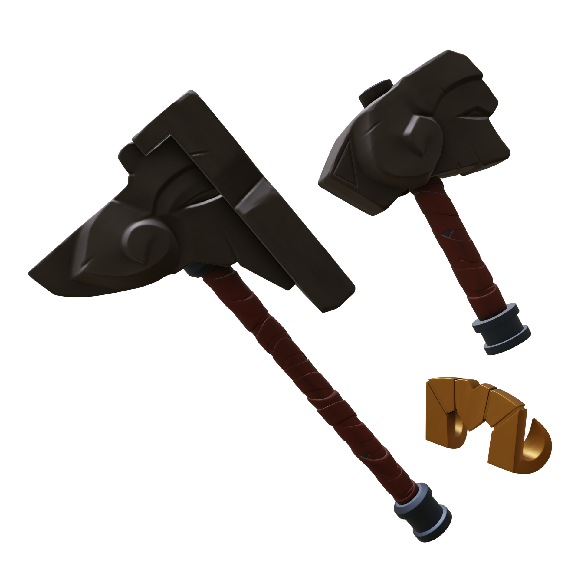 Ornn horns weapon hammer anvil cosplay 3D print model_2