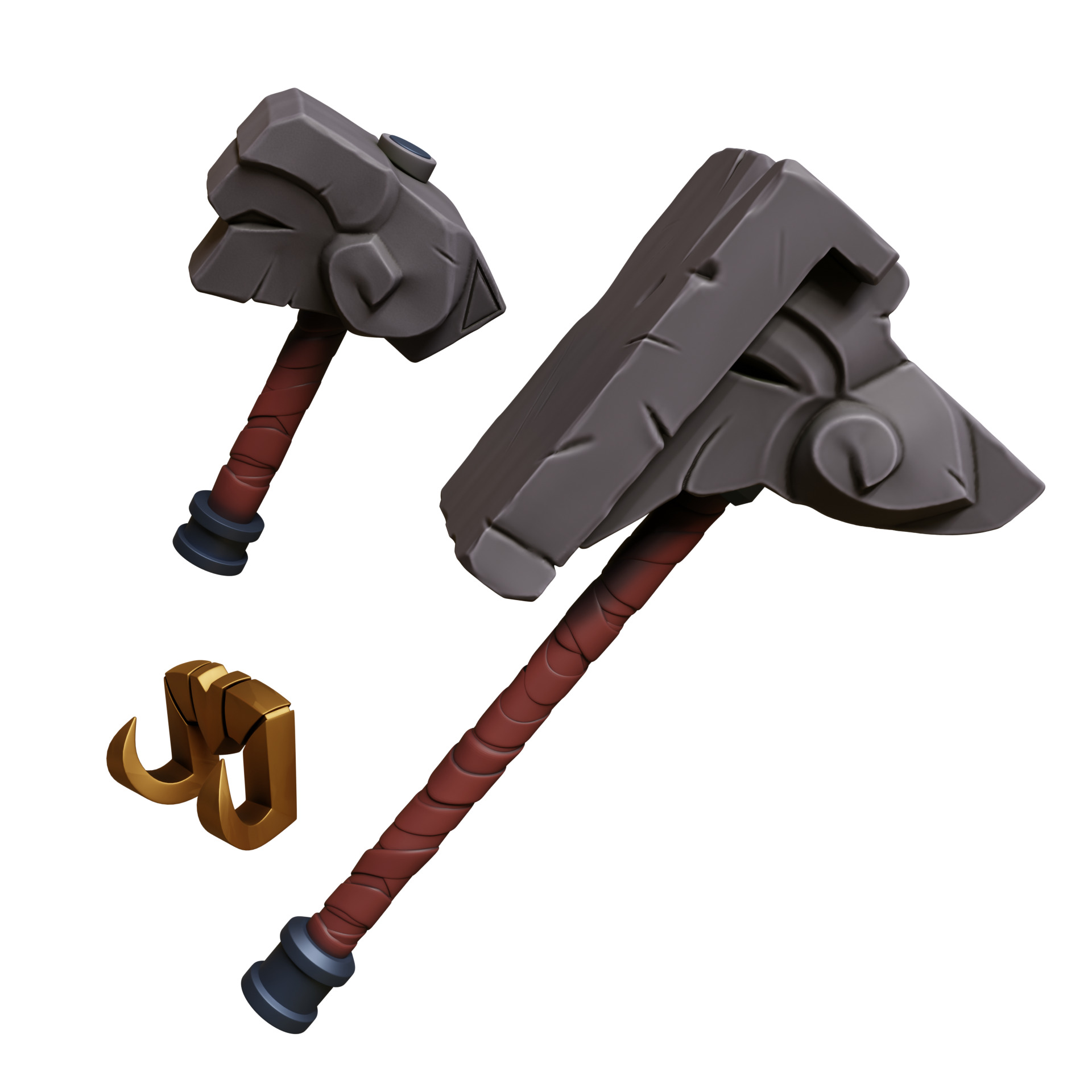 Ornn horns weapon hammer anvil cosplay 3D print model_1